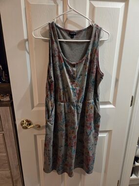Torrid Floral Tank Dress in Heather Gray